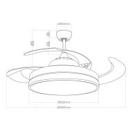 Stropný ventilátor so svetlom EDM 33827 Ross Biela 35 W 4100 Lm 2190 Lm Retraktilný