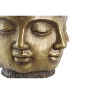 Kvetináč DKD Home Decor Zlatá Drevo Magnézium Okrúhly Buddha Orientálny 34 x 34 x 30 cm 30 x 34 x 30