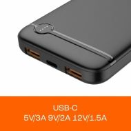 Powerbank PcCom Essential Čierna 10000 mAh 20 W