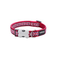 Psí obojok Red Dingo Union Jack 20-32 cm Červená