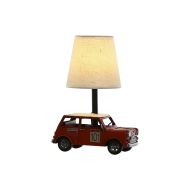 Stolná lampa Home ESPRIT Biela Červená Ľan Kov 20 x 14 x 27 cm