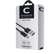 Kábel USB A na USB C Contact (1 m) Čierna