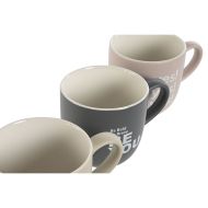 Sada 4 Hrnčekov Home ESPRIT Žltá Béžová Sivá Ružová Porcelán 410 ml 13 x 9 x 9,4 cm