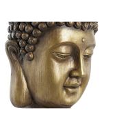 Kvetináč DKD Home Decor Laminát Zlatá Buddha Orientálny (25 x 25 x 36 cm)