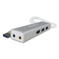 Externá zvuková karta approx! APPUSB51HUB USB 3.0 3.5 mm Sivá