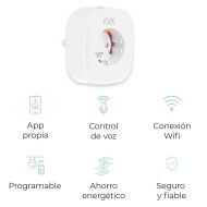 Chytrá Zástrčka KSIX Smart Energy Slim WIFI 250V Biela