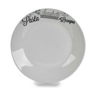 Plochý tanier Ø 24,4 cm Biela Čierna Porcelán Pasta (10 kusov)