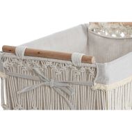 Kôš na špinavé prádlo Home ESPRIT Biela Prírodná Kov Shabby Chic 42 x 32 x 51 cm 5 Kusy