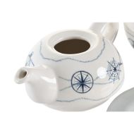 Čajový set DKD Home Decor Modrá Biela 750 ml Dolomite (3 kusov)