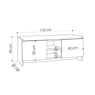 Lavica na topánky Alexandra House Living Gaštanová Sivá 110 x 43 x 37 cm 2 dvere