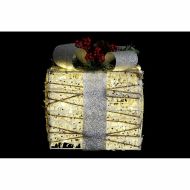 Súprava dekoračných krabičiek DKD Home Decor LED Biela Červená zelená Striebristý 25 x 25 x 30 cm (3