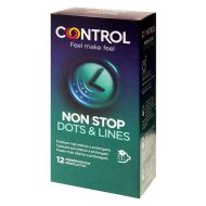 Kondómy Non Stop Dots & Lines Control (12 uds)