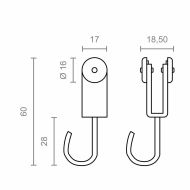 Kladka pergoly Micel TLD17 Nerezová oceľ 18,5 x 17 x 60 mm Exteriér 2 kusov