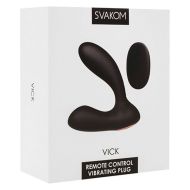 Čierny silikónový strojček na masáž prostaty Vick Powerful Plug Svakom