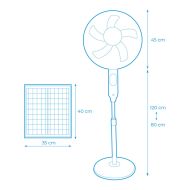 Stojanový ventilátor EDM 33523 Biela 25 W Solárny