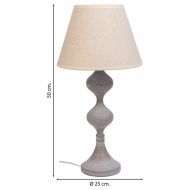 Stolná lampa Alexandra House Living Biela Sivá Kov Látka 220-240 V 25 x 50 x 25 cm