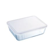 Obdĺžniková nádoba s vrchnákom Pyrex Cook & Freeze 25 x 20 cm Transparentná Silikónové Sklo 2,6 L (6