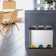 Odpadkový kôš na recyklovanie Kitchen Move Zoe Striebristý S pedálom