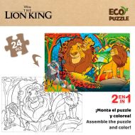 Detské puzzle The Lion King Obojstranný 24 Kusy 70 x 1,5 x 50 cm (12 kusov)