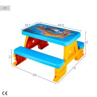 Sada detský stolík a košík Hot Wheels Modrá Oranžová Plastické 69 x 42 x 79 cm