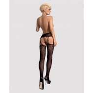 Silonky s podväzkami Obsessive Garter Stockings Čierna S/M/L