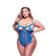 Sada spodného prádla Baci Lingerie Lace Teddy Modrá (Queen)