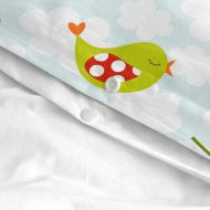 Sada poťahov na periny HappyFriday Mr Fox Little birds Viacfarebná 80 cm posteľ 2 Kusy