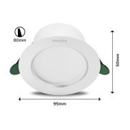 Downlight Philips Diamond Cut Biela 2 W 360 Lm Ø 9,5 cm (4000 K)