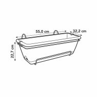 Kvetináč Elho barcelona xl allin1 55cm Čierna Antracit Polypropylén Plastické Obdĺžnikový 33,5 x 54,