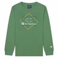 Detské tričko s dlhým rukávom Champion Athletic Crewneck zelená