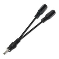 Kábel Audio Jack (3,5 mm) Rozdvojka NANOCABLE 15 cm Čierna 15 cm