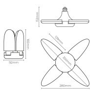 Led baterka EDM 98907 Leaf 30 W 200 W E27 3000 lm 35 x 11,2 cm Viacsmerová (6500 K)