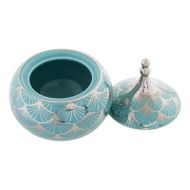 Šperkovnica DKD Home Decor Porcelán Tyrkysový 14 x 14 x 17 cm