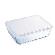 Obdĺžniková nádoba s vrchnákom Pyrex Cook & Freeze 22,5 x 17,5 x 6,5 cm 1,5 L Transparentná Silikóno