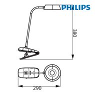 Stolná lampa Philips Lámpara de mesa Biela Kov 3 W