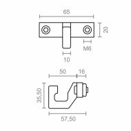 Hák na markízu Micel TLD11 Biela 65 x 57,5 x 35,5 mm