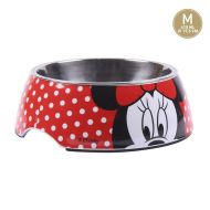 Krmítko pre psov Minnie Mouse Melamin 410 ml Viacfarebná Polyester Kov