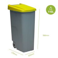 Odpadkový kôš na recyklovanie Denox Žltá 110 L