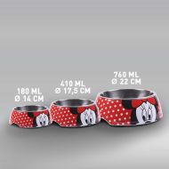 Krmítko pre psov Minnie Mouse Melamin 410 ml Viacfarebná Polyester Kov