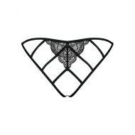 Nohavičky Obsessive Miamor crotchless panties L/XL Čierna Čipka