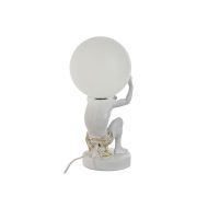 Stolná lampa Home ESPRIT Biela Zlatá Živica Plastické 220 V 14 x 14 x 32 cm