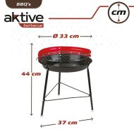 Prenosný Barbeque gril Aktive Železo Plastické 37 x 44 x 33 cm (6 kusov) Červená