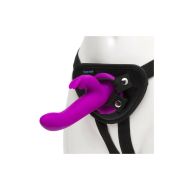 Vibrátor v tvare králika Happy Rabbit Strap-On Harness Set Purple 12,7 cm