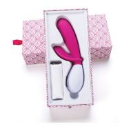 Vibrátor pre dvojicu Snuggle Dual Stimulation Lovelife by OhMiBod AT015 Biela/Ružová