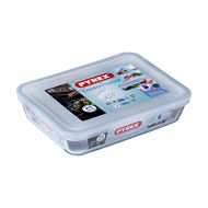 Obdĺžniková nádoba s vrchnákom Pyrex Cook & Freeze 22,5 x 17,5 x 6,5 cm 1,5 L Transparentná Silikóno