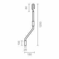 Kľuka pre markízu Micel TLD06 Biela 120 cm Nízky