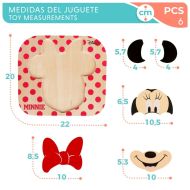 Detské drevené puzzle Disney Minnie Mouse + 12 mesiacov 6 Kusy (12 kusov)