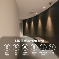 Led baterka Silver Electronics 999007 R90 E27 Sivá 12 W 3000K