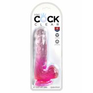 Dildo Pipedream King Cock Clear TPE Ružová