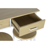 Stôl so 2 stoličkami DKD Home Decor Kov Drevo MDF 80 x 50 x 84 cm